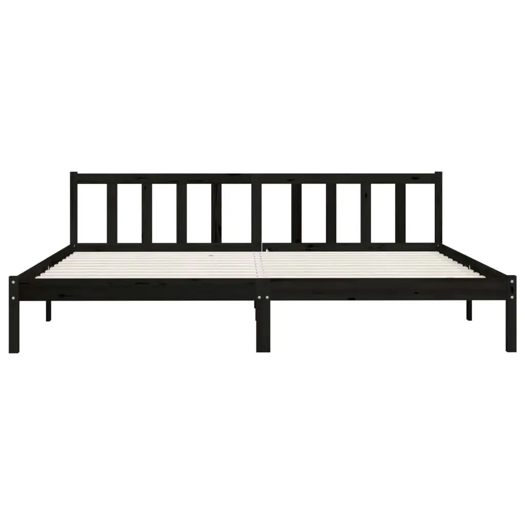 Bed Frame without Mattress Black Solid Wood 183x203 cm King 810101