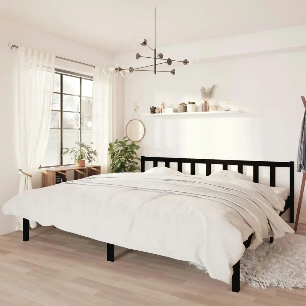 Bed Frame without Mattress Black Solid Wood 183x203 cm King 810101