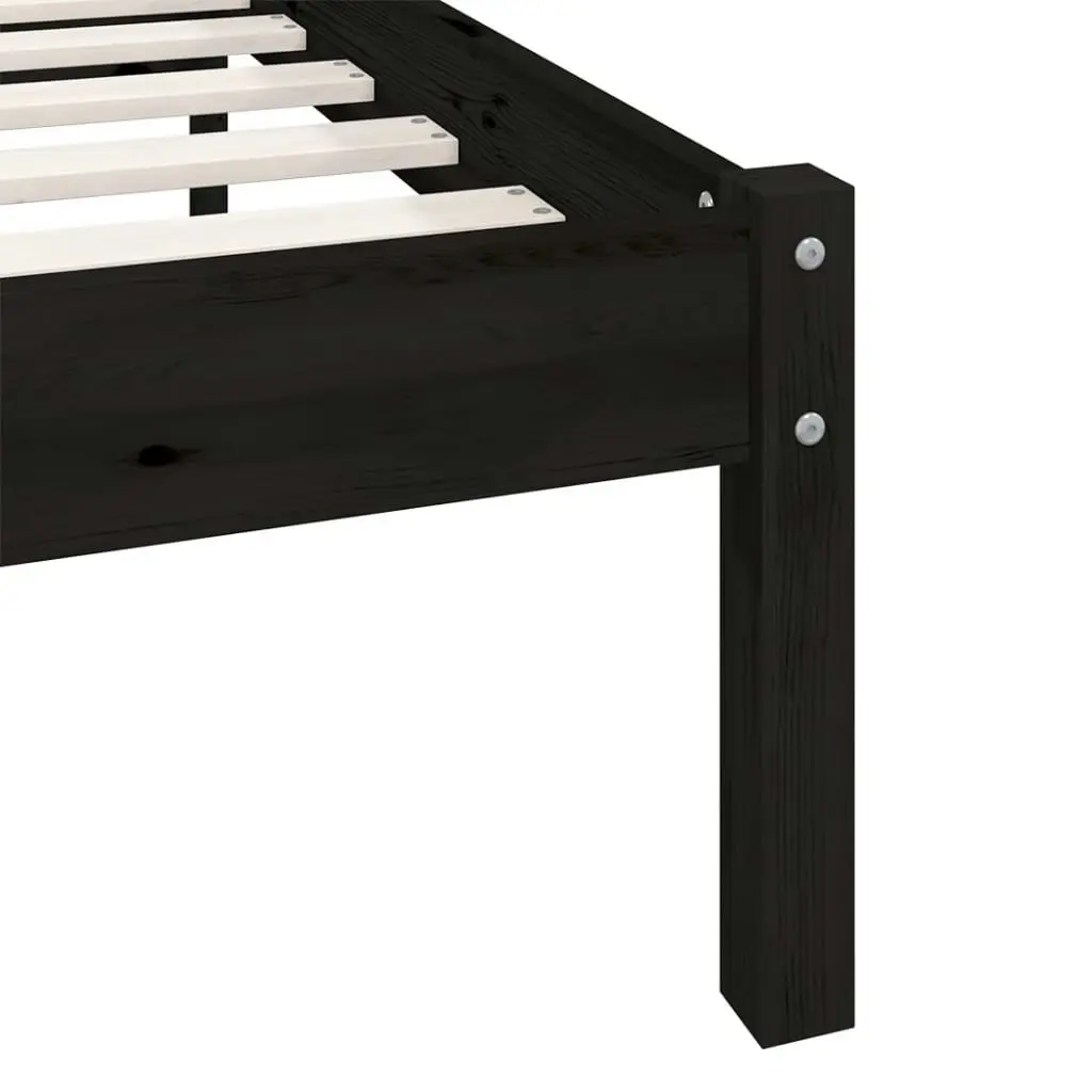 Bed Frame without Mattress Black Solid Wood 183x203 cm King 810101