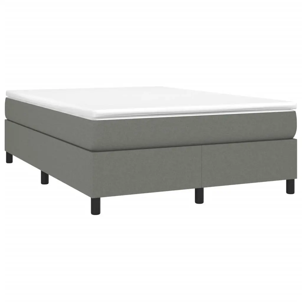 Bed Frame without Mattress Dark Grey Double Fabric 3120901