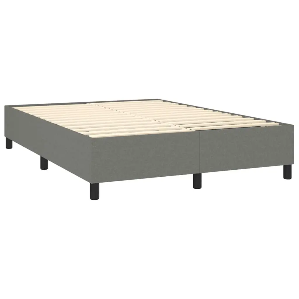 Bed Frame without Mattress Dark Grey Double Fabric 3120901