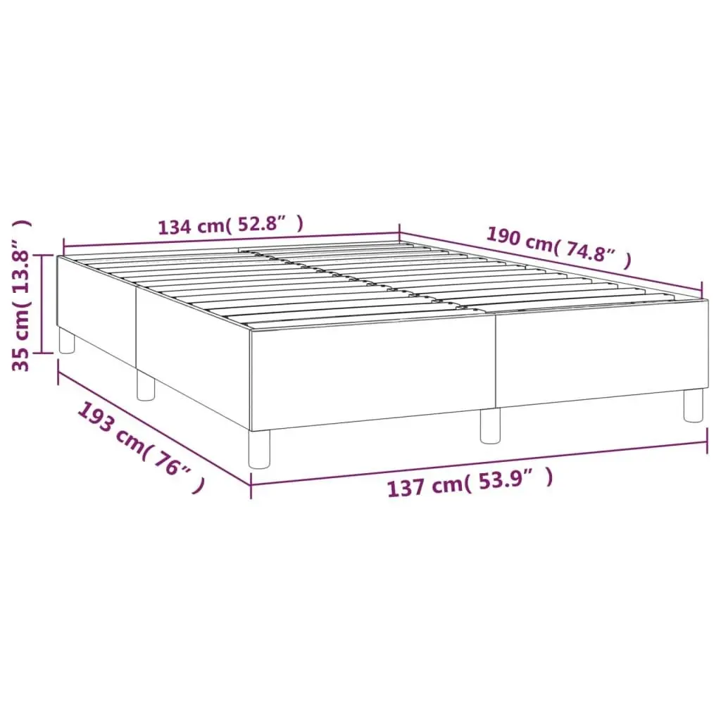 Bed Frame without Mattress Dark Grey Double Fabric 3120901