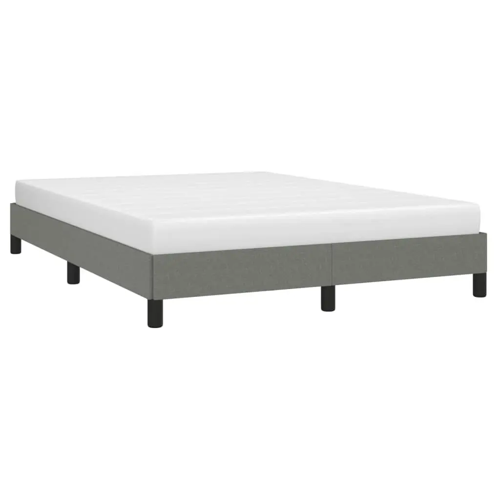 Bed Frame without Mattress Dark Grey 137x187 cm Double Fabric 346759