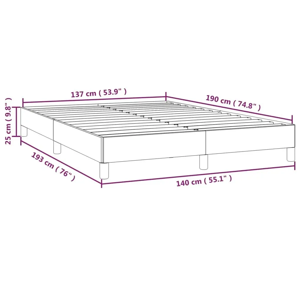 Bed Frame without Mattress Dark Grey 137x187 cm Double Fabric 346759