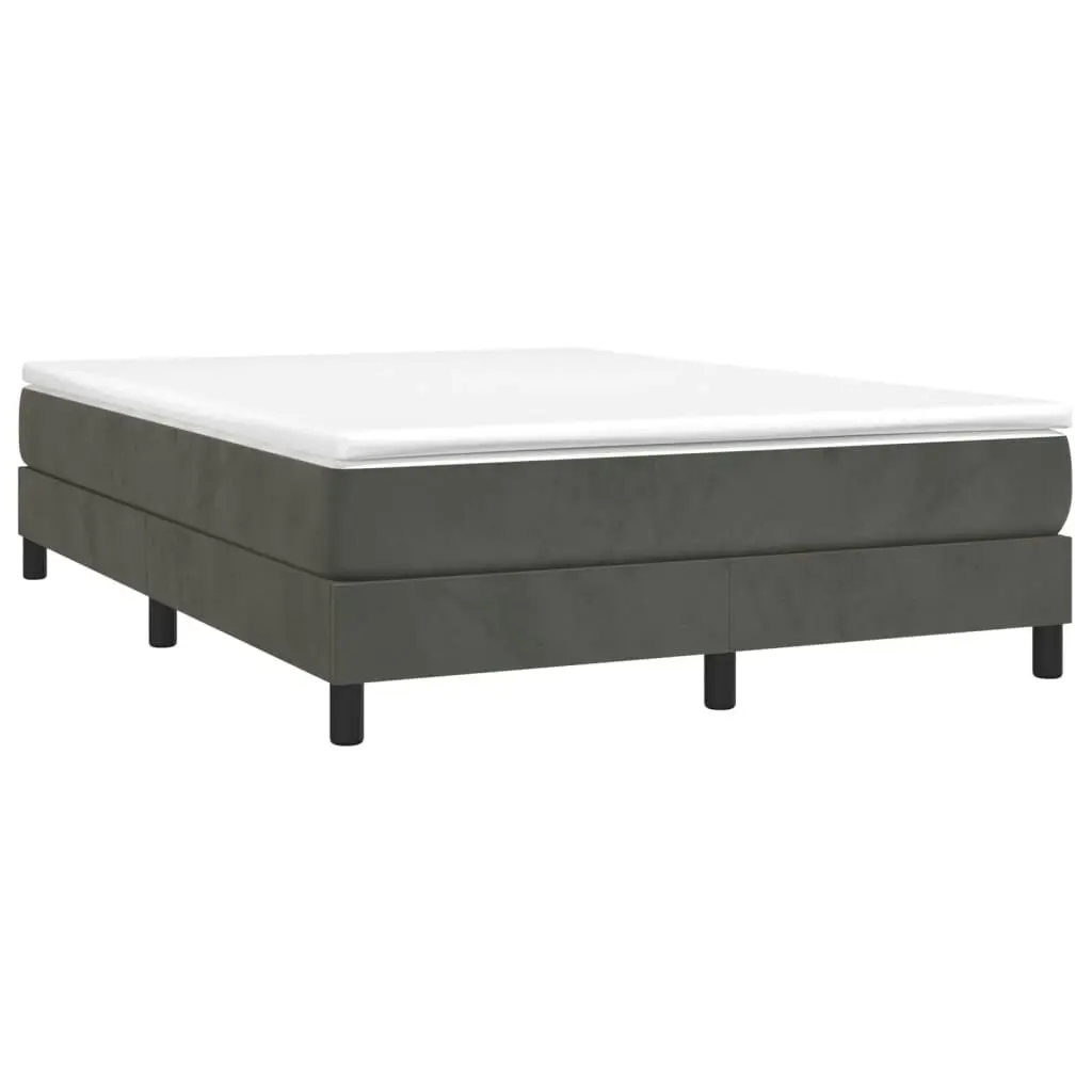 Bed Frame Dark Grey 137x187 cm Double Size Velvet 3120803