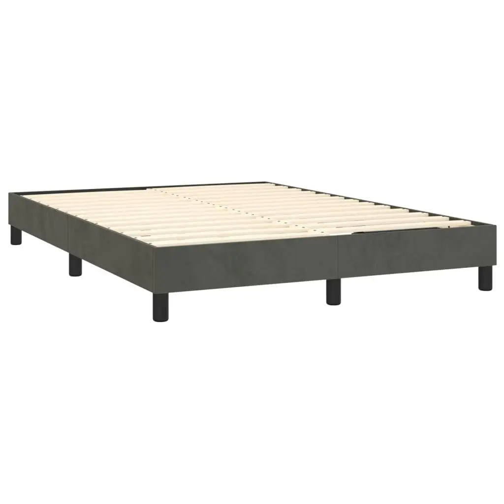 Bed Frame Dark Grey 137x187 cm Double Size Velvet 3120803