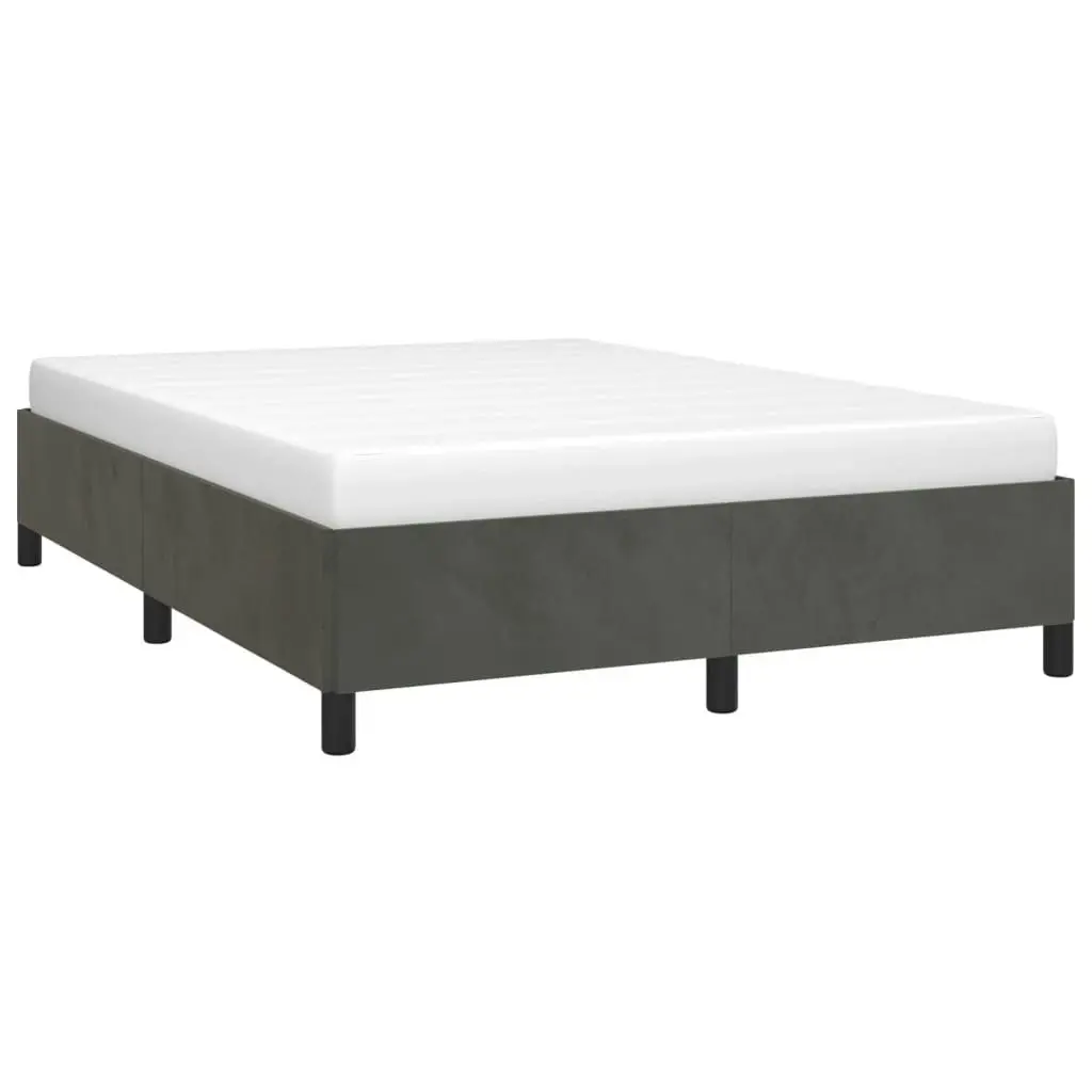 Bed Frame without Mattress Dark Grey 137x187 cm Double Velvet 347355