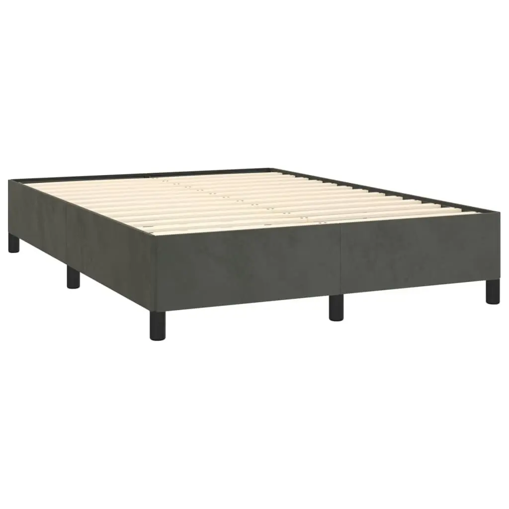 Bed Frame without Mattress Dark Grey 137x187 cm Double Velvet 347355