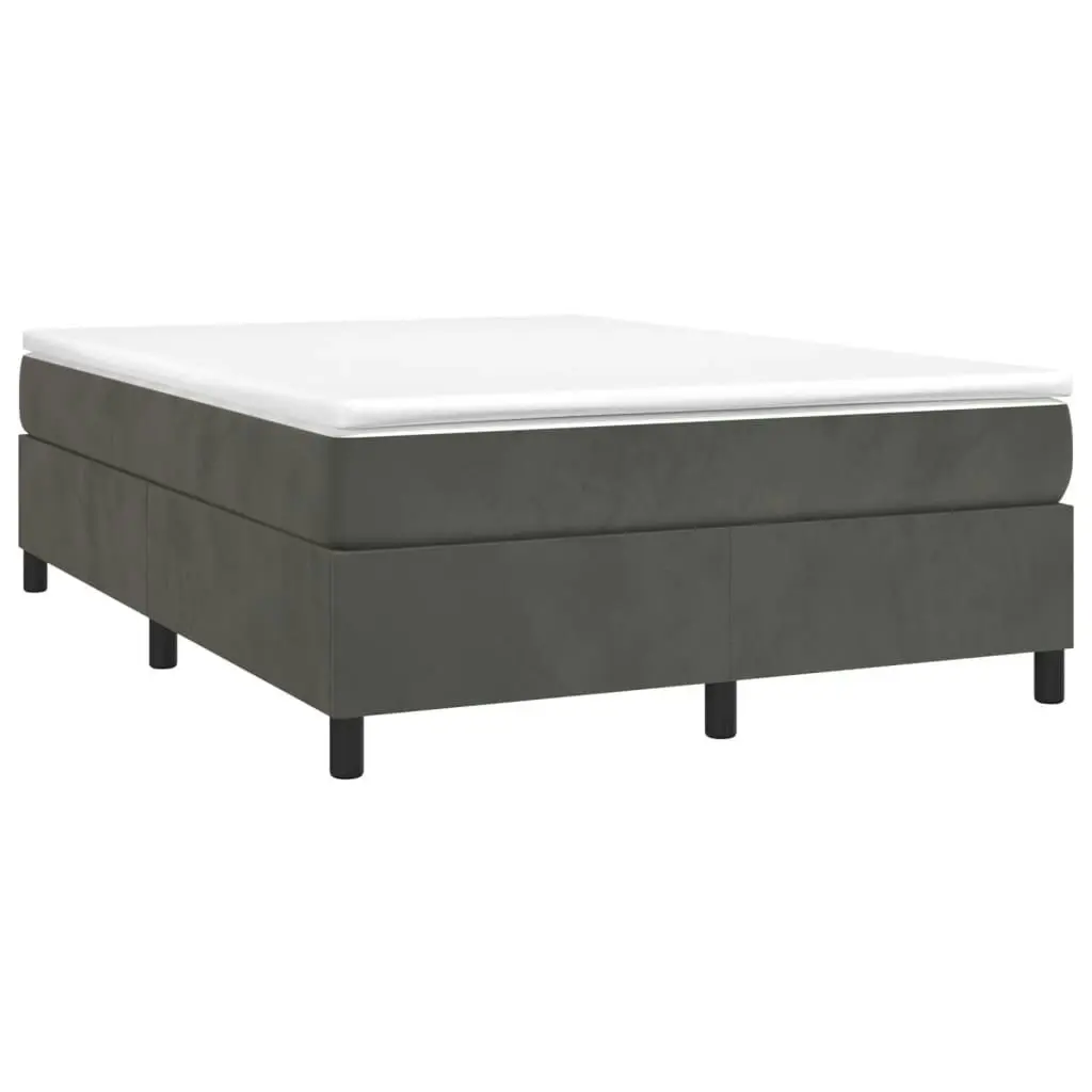 Bed Frame without Mattress Dark Grey Double Velvet 3121151