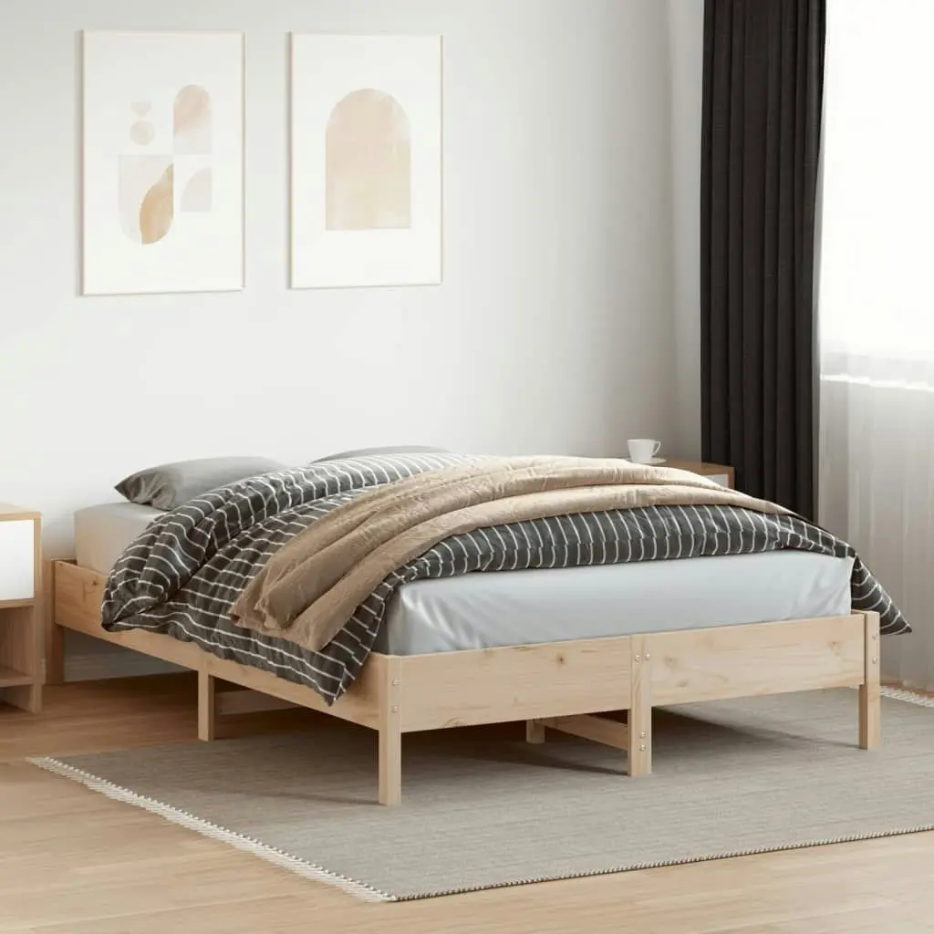 Bed Frame without Mattress 150x200 cm Solid Wood Pine 842694