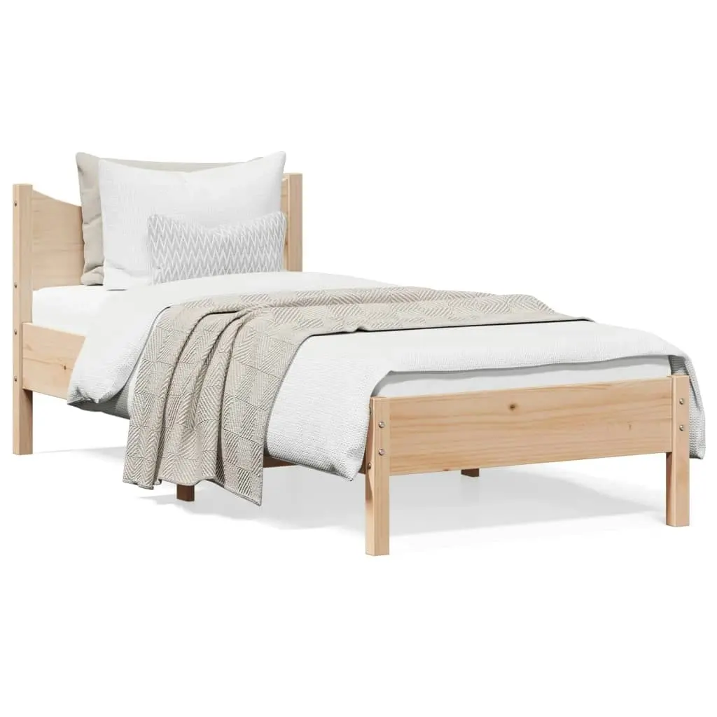 Bed Frame without Mattress 92x187 cm Single Solid Wood Pine 844737