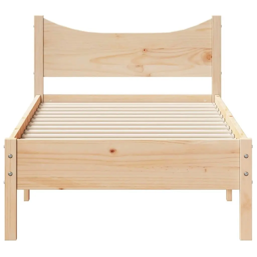 Bed Frame without Mattress 92x187 cm Single Solid Wood Pine 844737