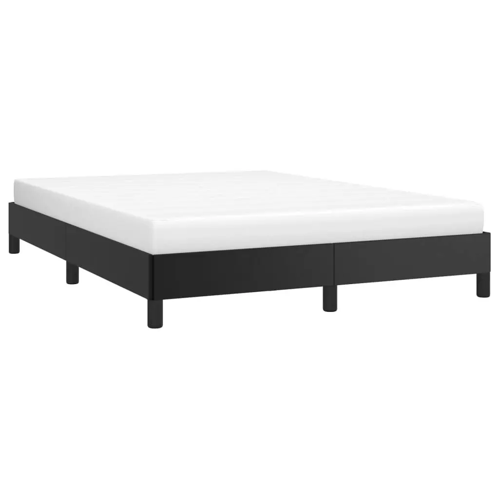 Bed Frame Black 137x187 cm Double Size Faux Leather 346932