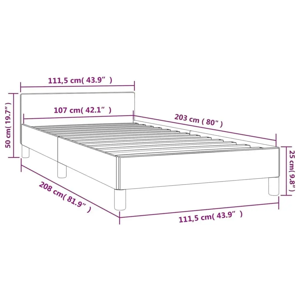 Bed Frame Black 106x203 cm King Single Size Fabric 355760