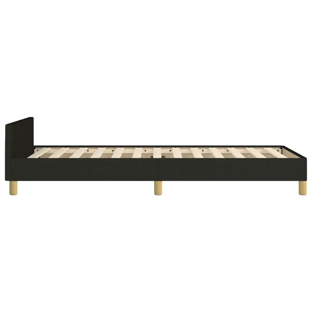 Bed Frame Black 106x203 cm King Single Size Fabric 355760