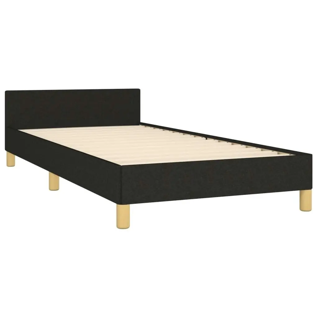 Bed Frame Black 106x203 cm King Single Size Fabric 355760