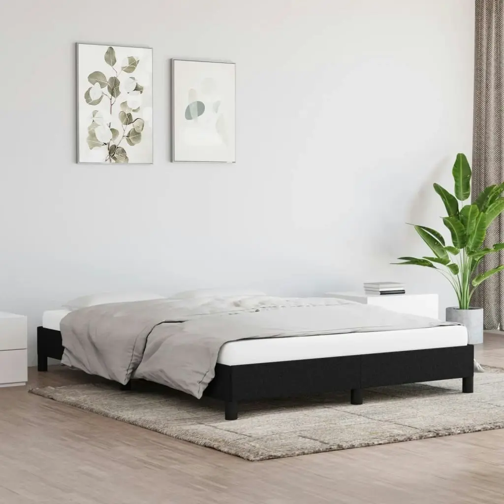 Bed Frame Black 137x187 cm Double Size Fabric 346760