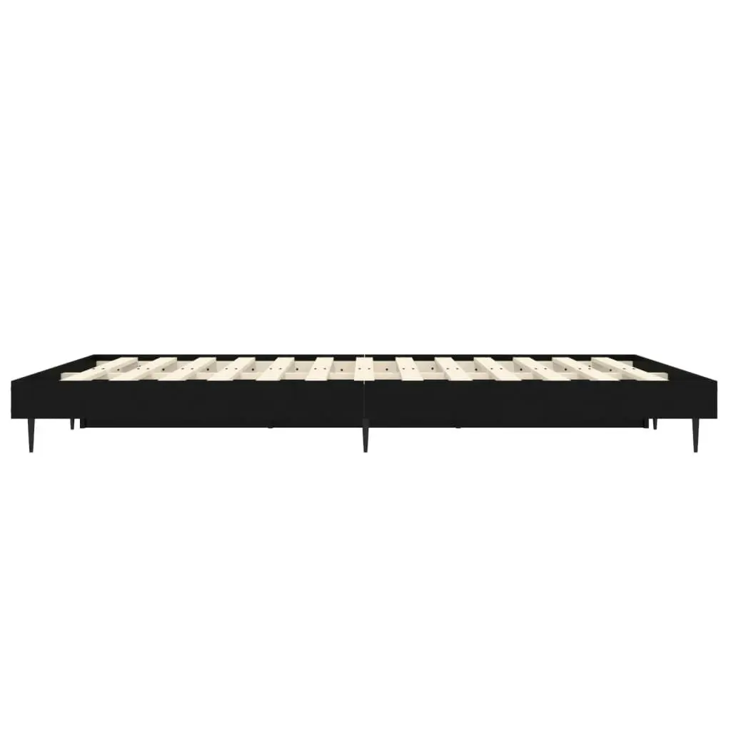 Bed Frame Black 137x187 cm Double Size Engineered Wood 832286