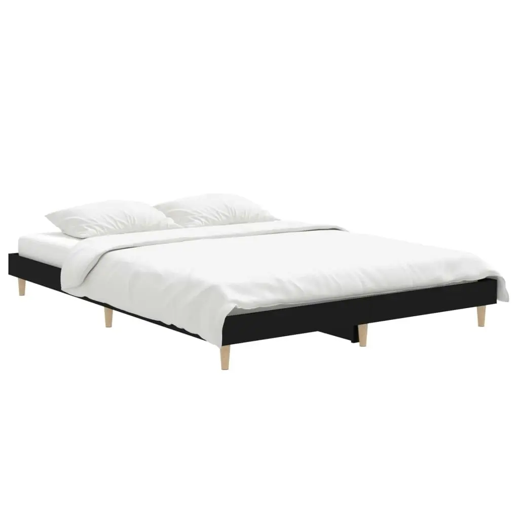 Bed Frame without Mattress Black 135x190 cm Engineered Wood 832078