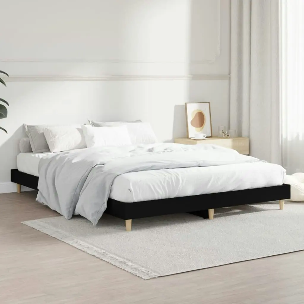 Bed Frame without Mattress Black 135x190 cm Engineered Wood 832078