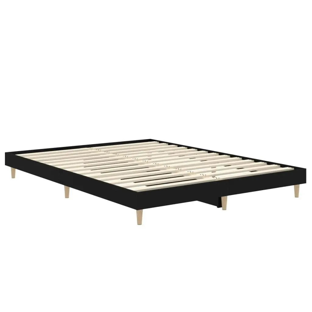 Bed Frame without Mattress Black 135x190 cm Engineered Wood 832078