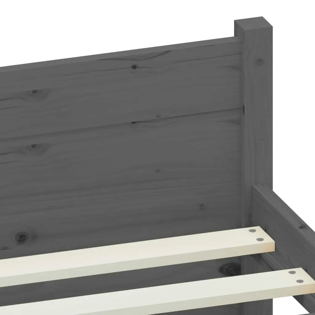 Bed Frame Grey Solid Wood 183x203 cm King Size 815061