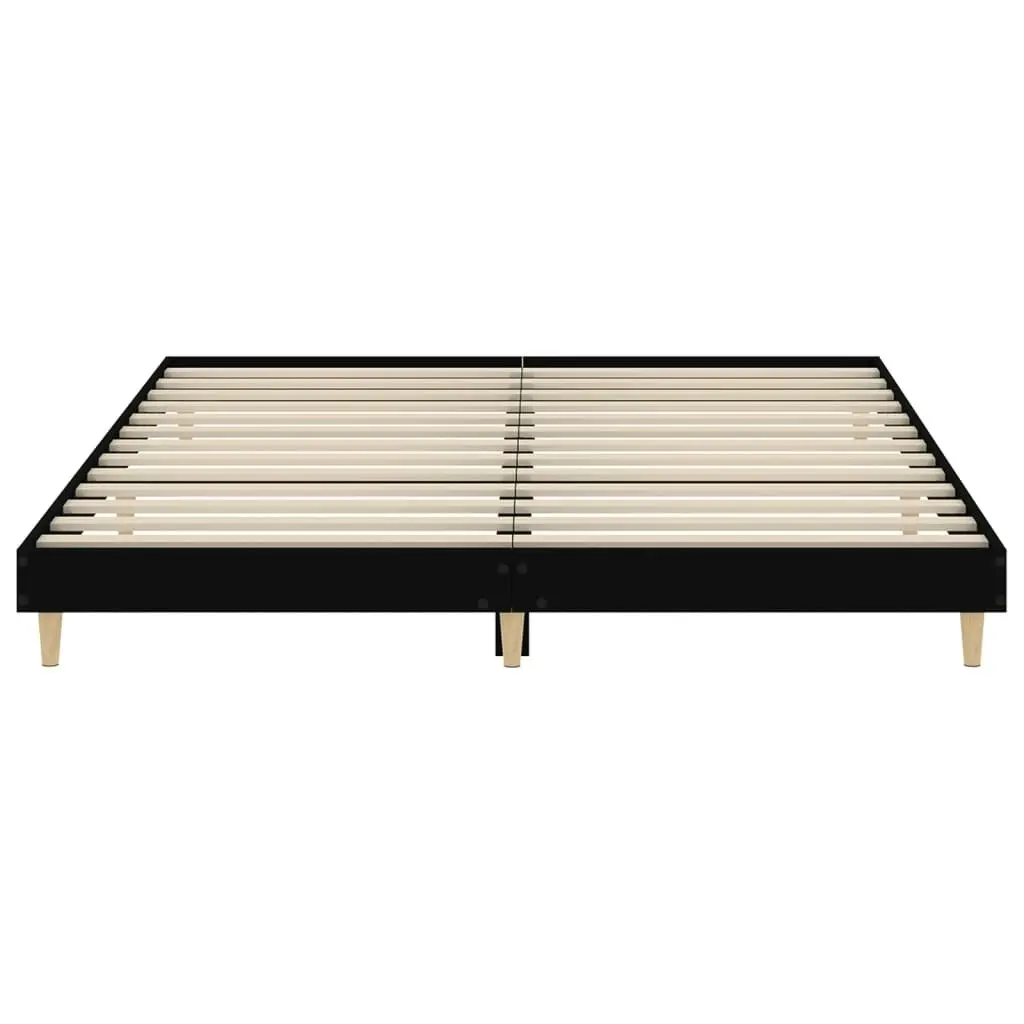 Bed Frame Black 153x203 cm Queen Size Engineered Wood 832030