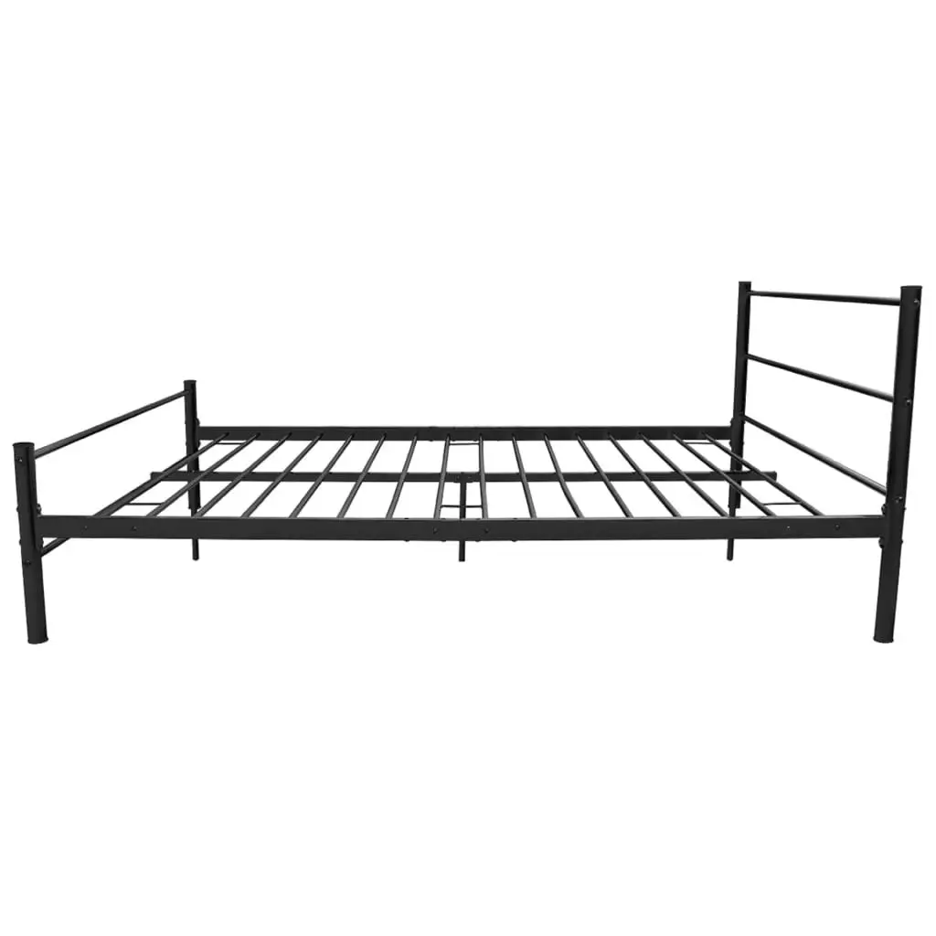 Bed Frame Black Metal Double Size 247487