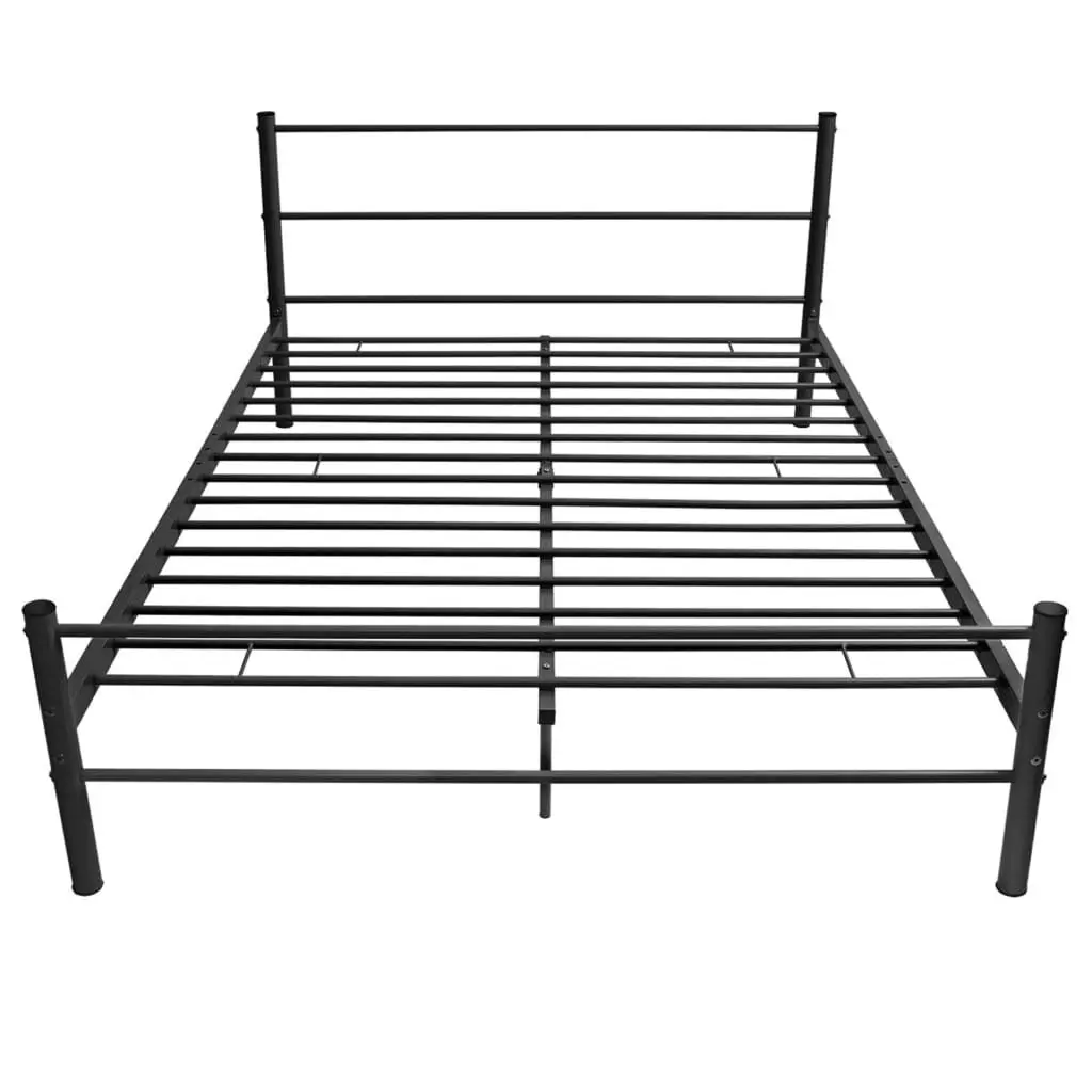 Bed Frame Black Metal Double Size 247487