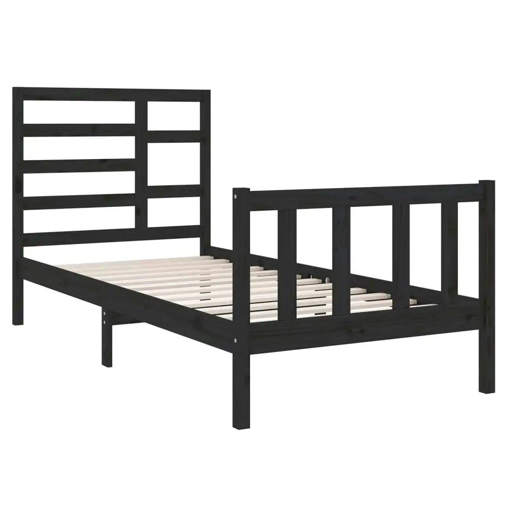 Bed Frame without Mattress Black Solid Wood 90x190 cm 3105894