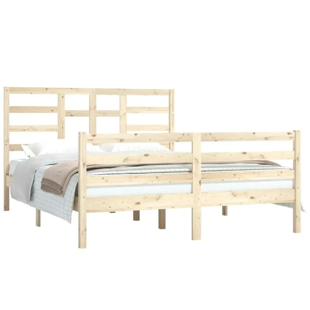 Bed Frame without Mattress Solid Wood 150x200 cm 3105865