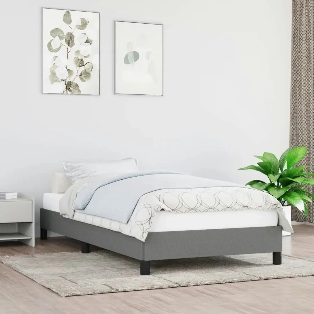 Bed Frame Dark Grey 106x203 cm King Single Size Fabric 355753