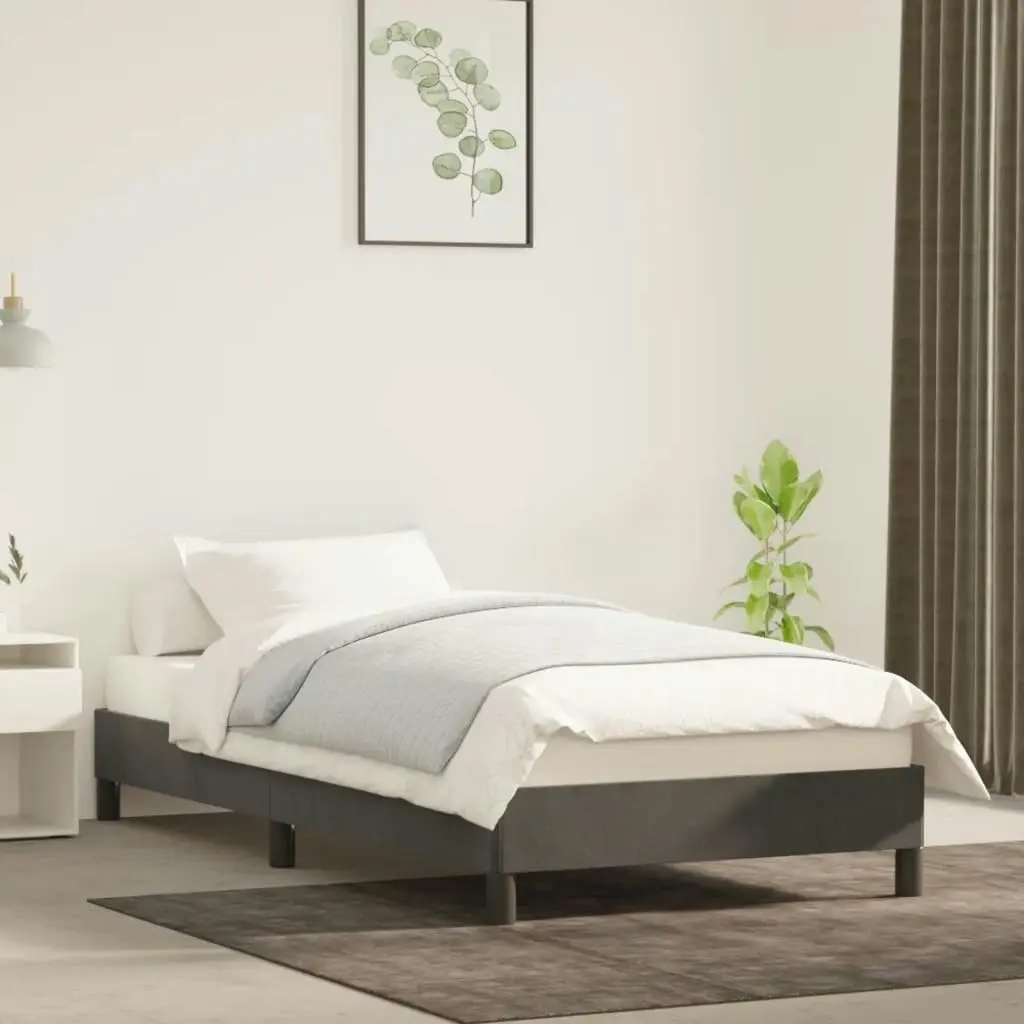 Bed Frame without Mattress Dark Grey King Single Velvet 355756