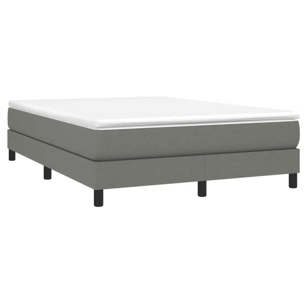 Bed Frame without Mattress Dark Grey Double Fabric 3120555