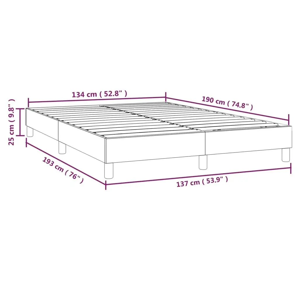 Bed Frame without Mattress Dark Grey Double Fabric 3120555