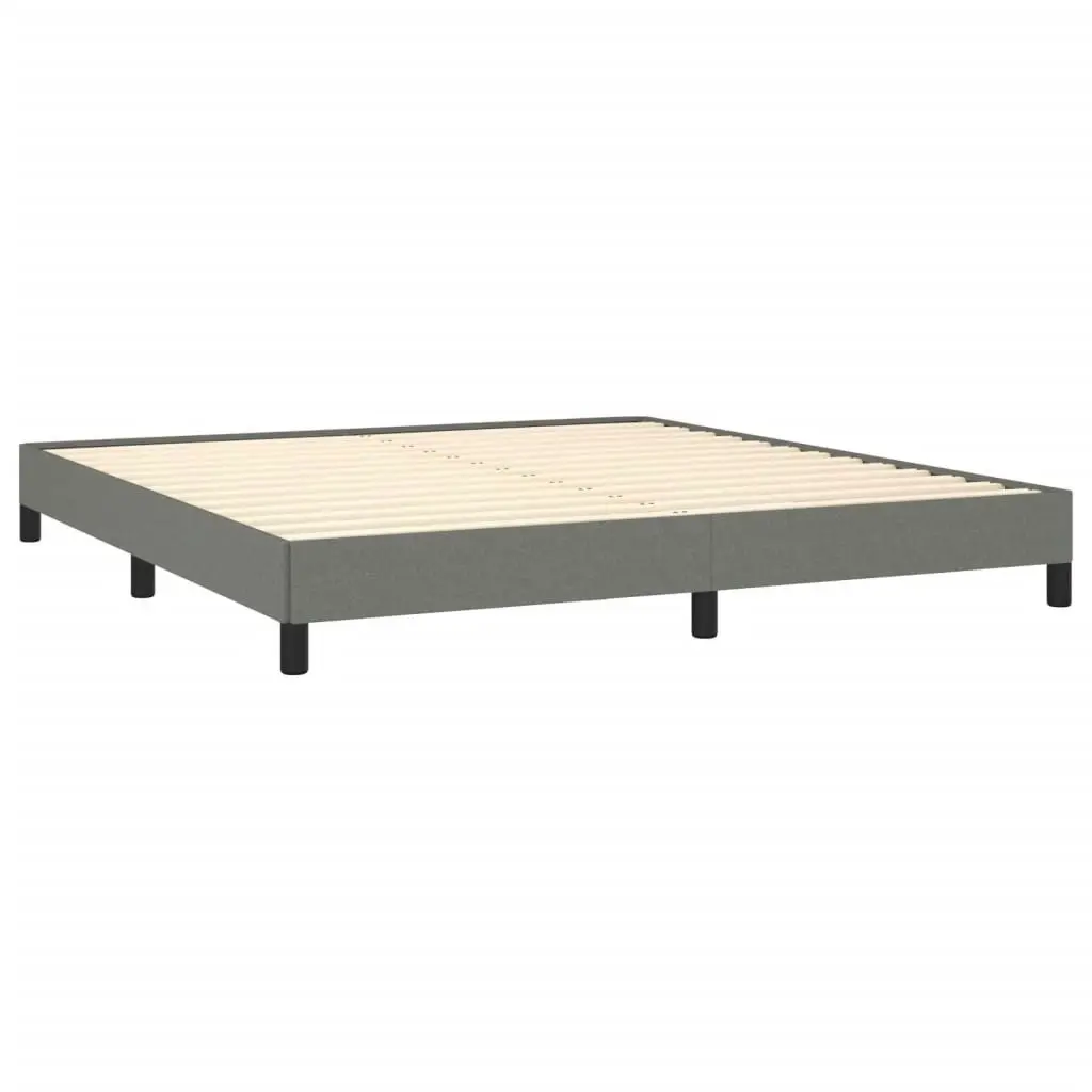 Bed Frame Dark Grey 153x203 cm Queen Size Fabric 346762