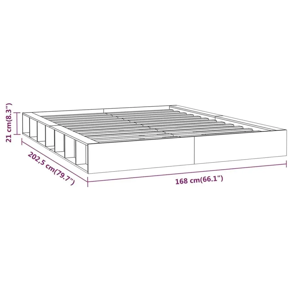 Bed Frame 153x203 cm Queen Size Solid Wood 820671