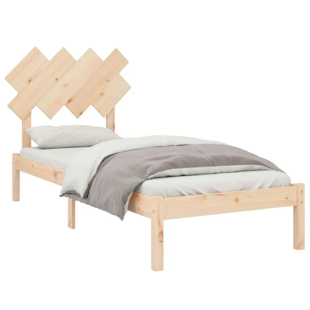 Bed Frame 92x187 cm Single Size Solid Wood 3104833