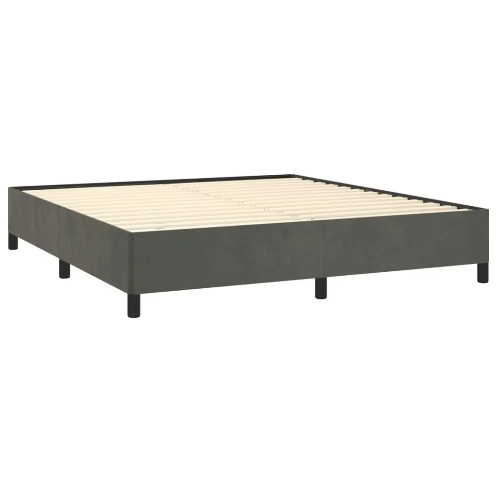 Bed Frame without Mattress Dark Grey 152x203 cm Queen Velvet 347358