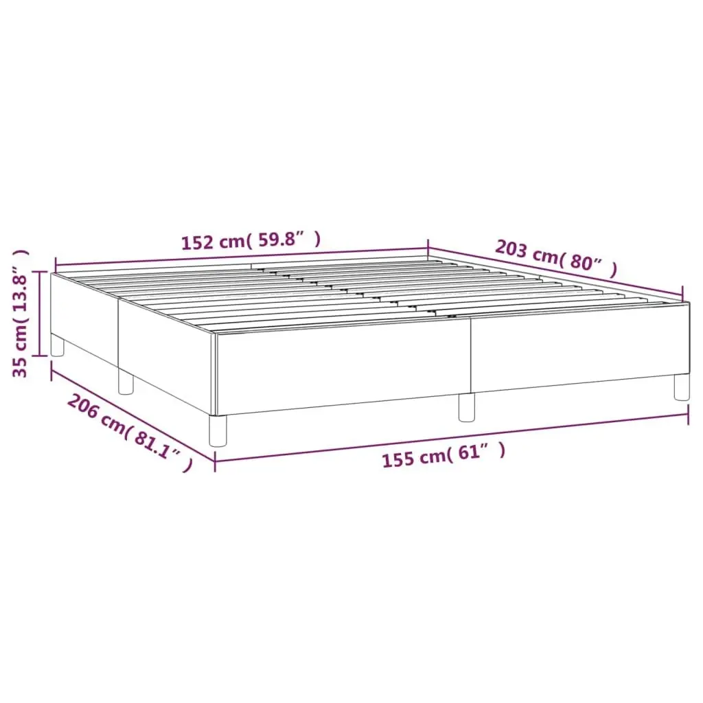 Bed Frame without Mattress Dark Grey 152x203 cm Queen Velvet 347358