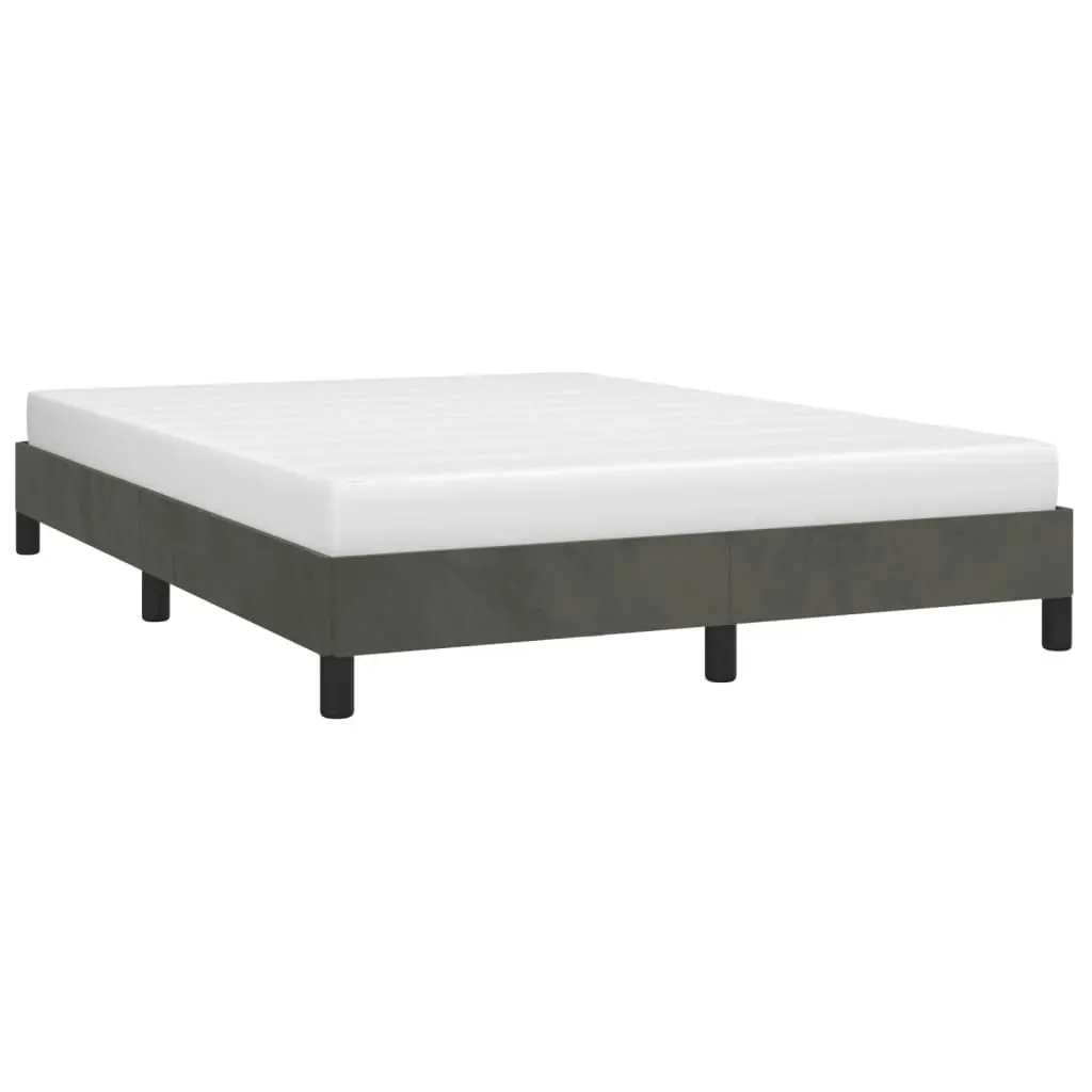 Bed Frame Dark Grey 153x203 cm Queen Size Velvet 347010