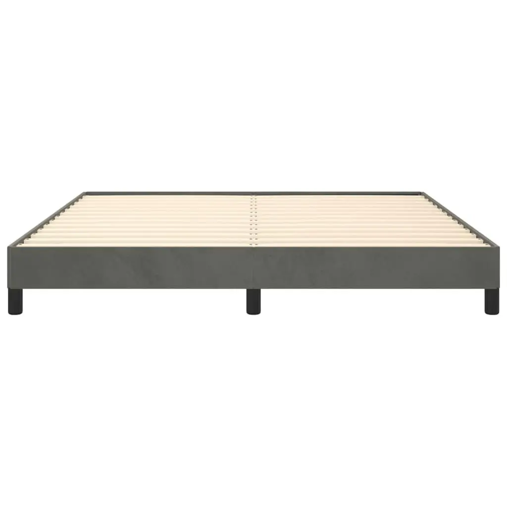 Bed Frame Dark Grey 153x203 cm Queen Size Velvet 347010