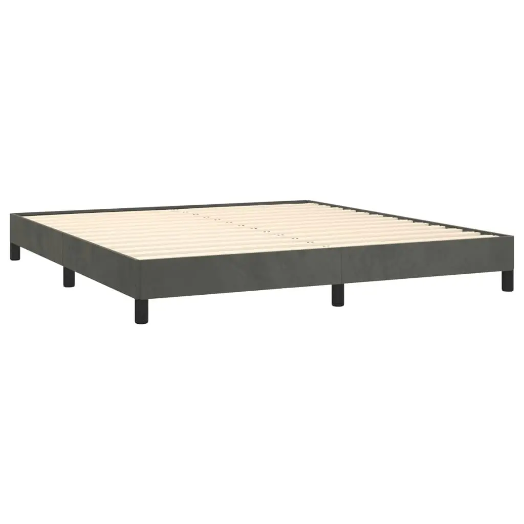 Bed Frame Dark Grey 153x203 cm Queen Size Velvet 347010