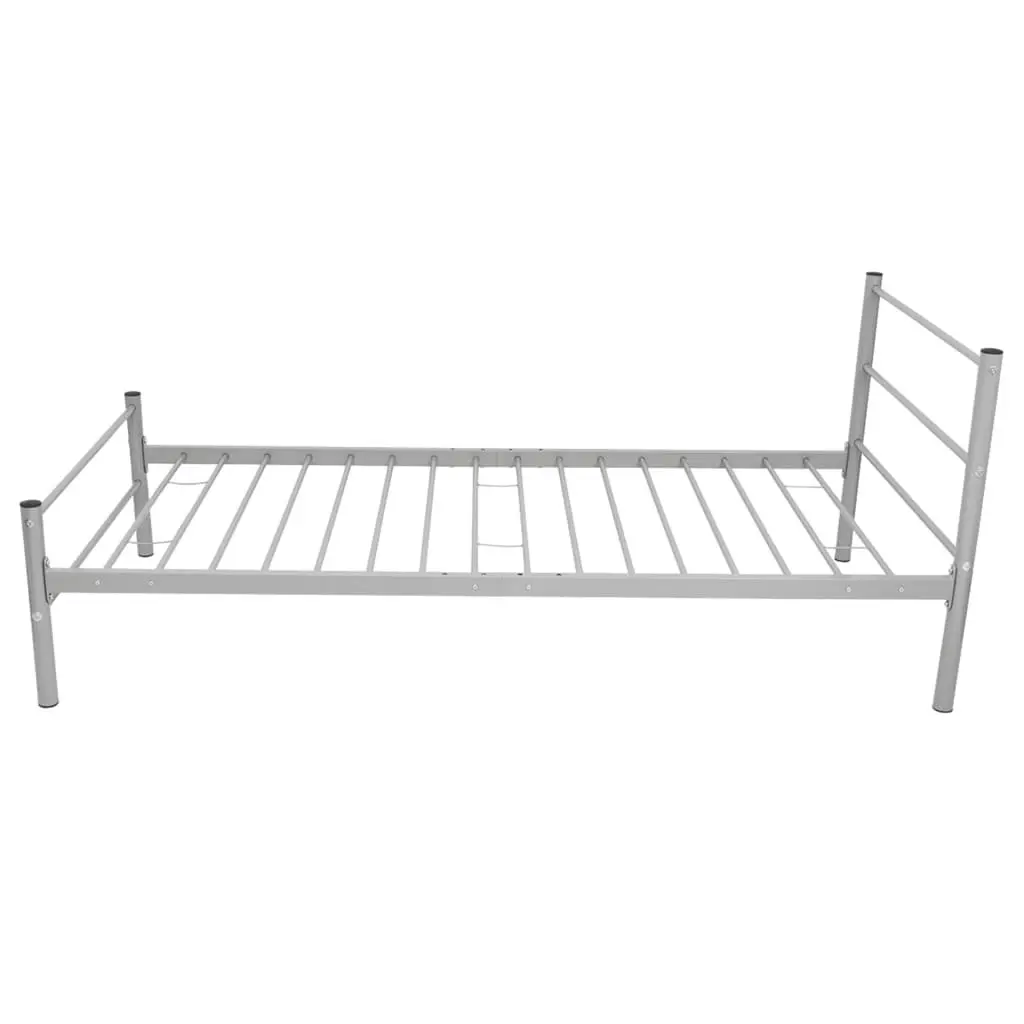 Bed Frame Grey Metal 106x203 cm King Single Size 247482