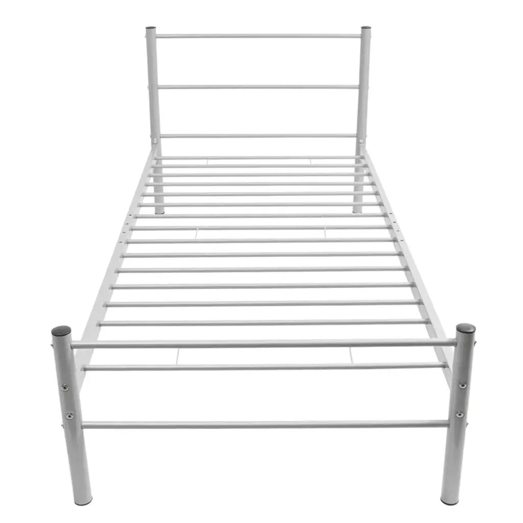 Bed Frame Grey Metal 106x203 cm King Single Size 247482