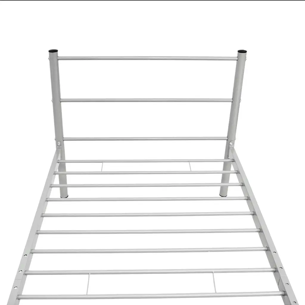 Bed Frame Grey Metal 106x203 cm King Single Size 247482