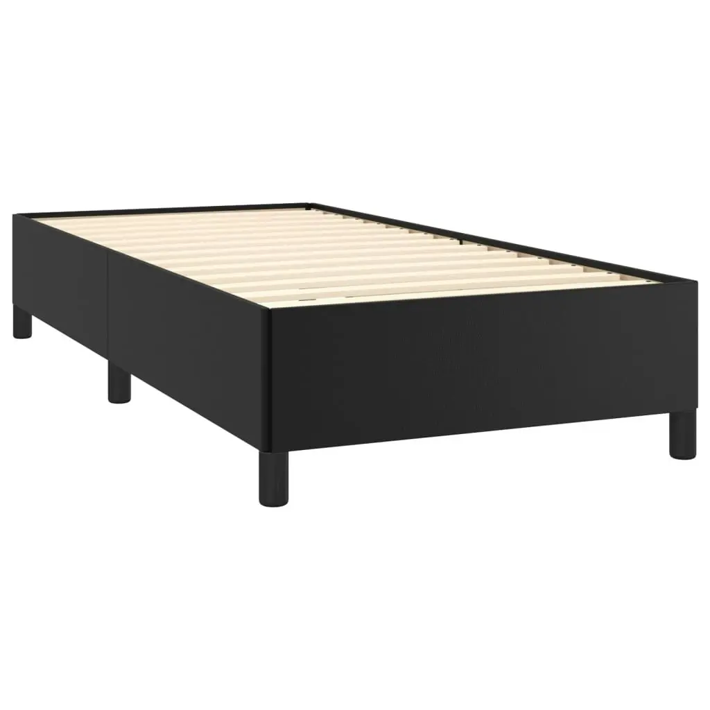 Bed Frame Black 106x203 cm King Single Size Faux Leather 347287