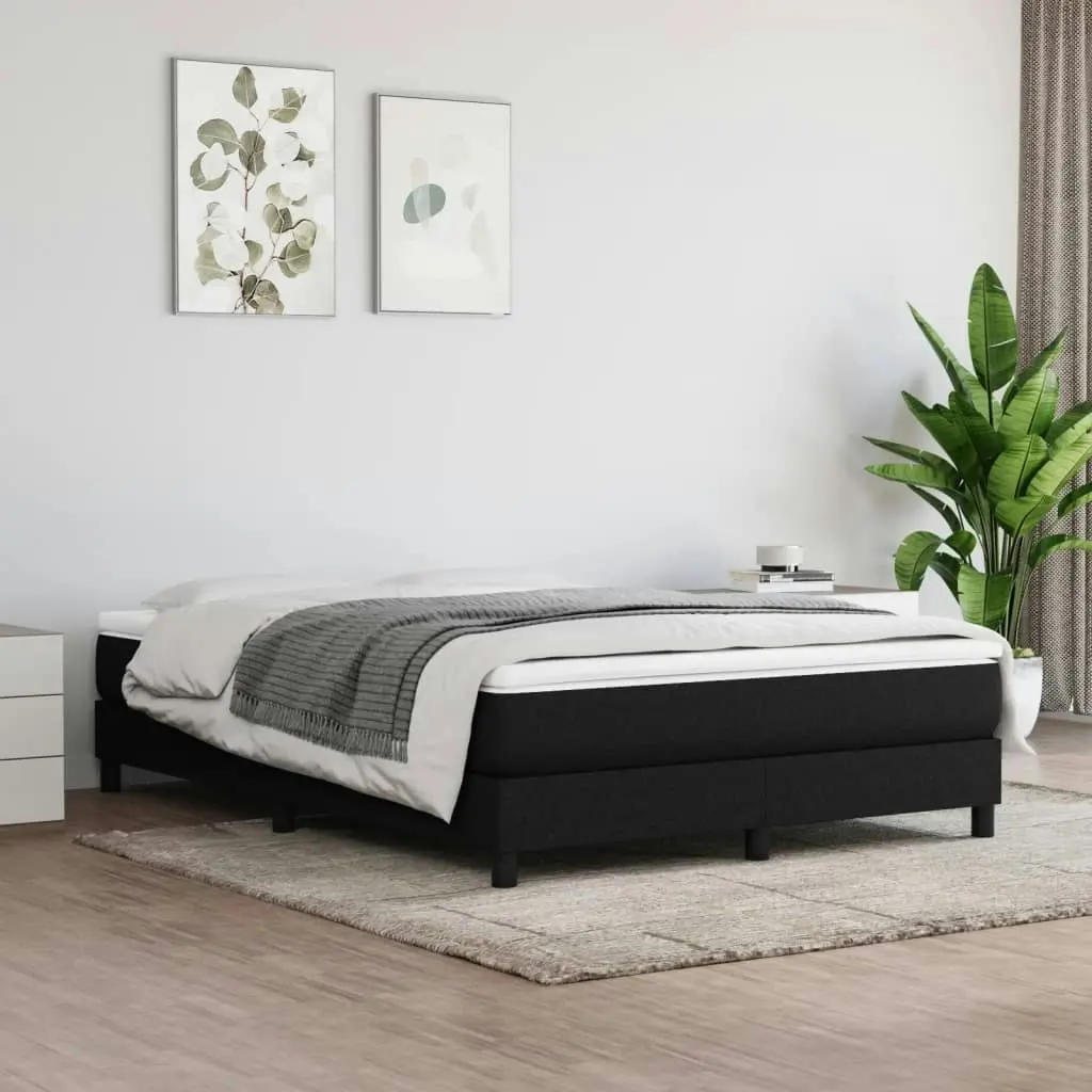 Bed Frame Black 153x203 cm Queen Size Fabric 3120559