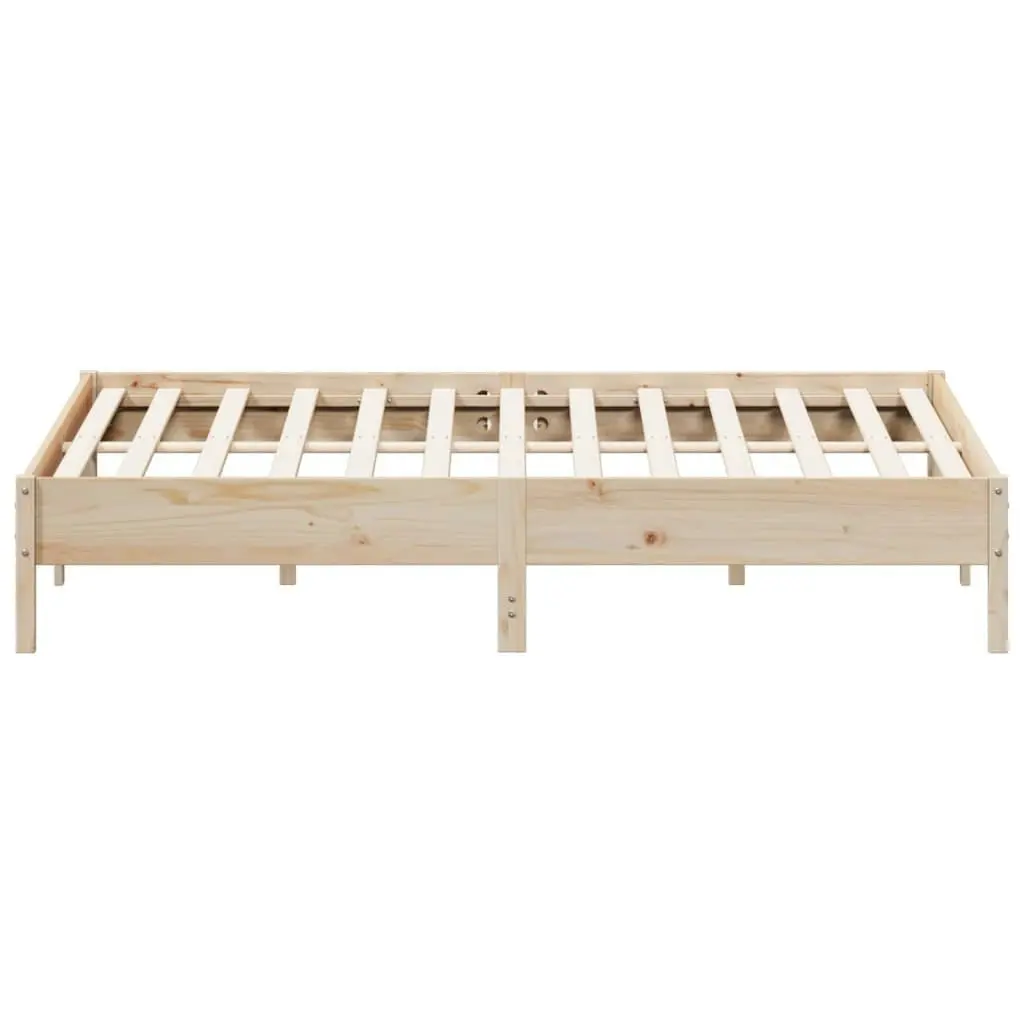 Bed Frame without Mattress 183x203 cm King Solid Wood Pine 842686