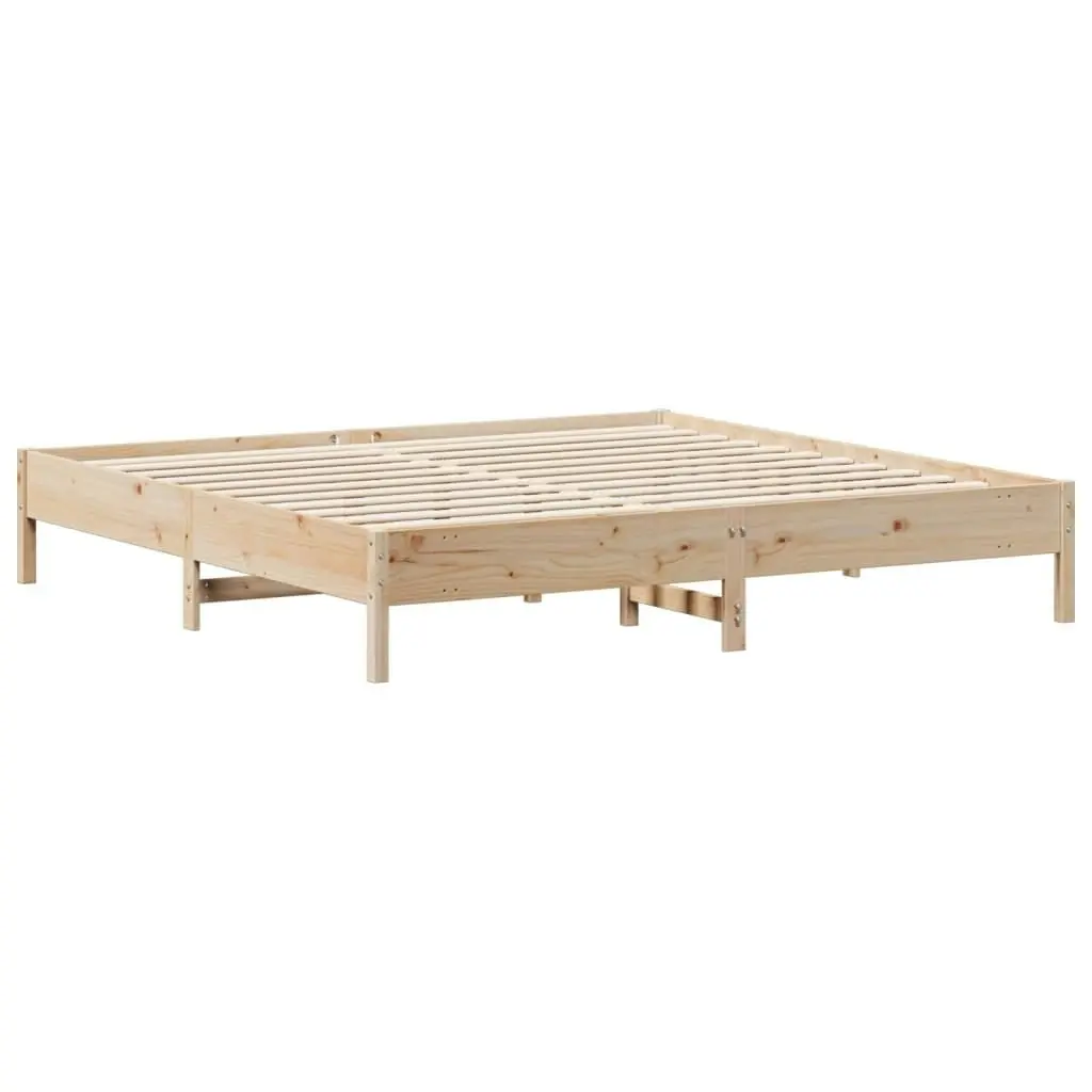 Bed Frame without Mattress 183x203 cm King Solid Wood Pine 842686